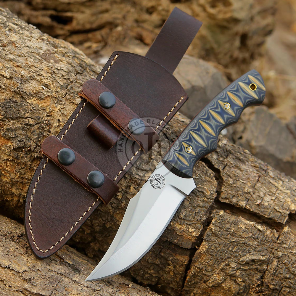 EDC - 440C Steel Handmade Skinner Knife Black Micarta Handle