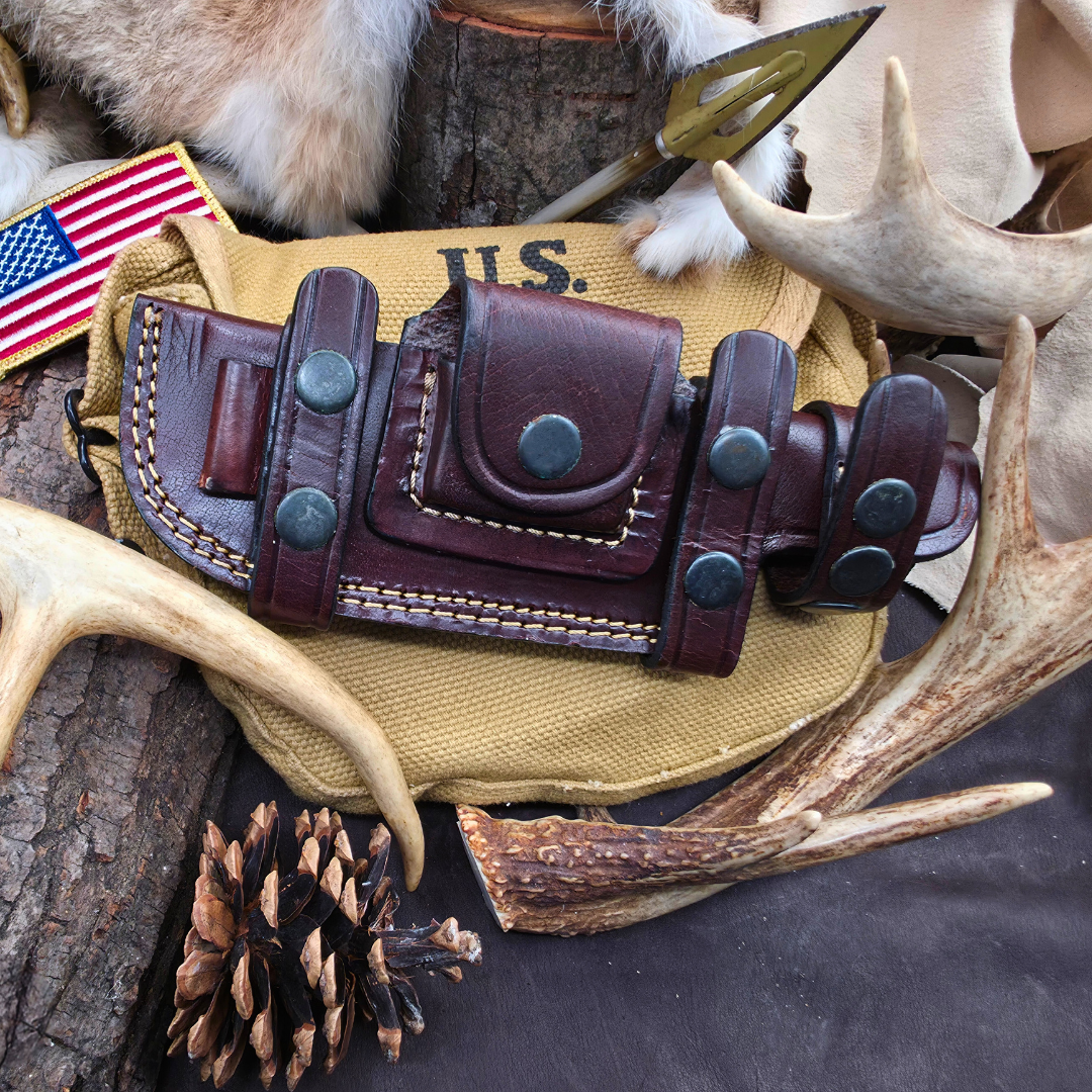 Premium Dark Brown Hard Buffalo Hide Sheath