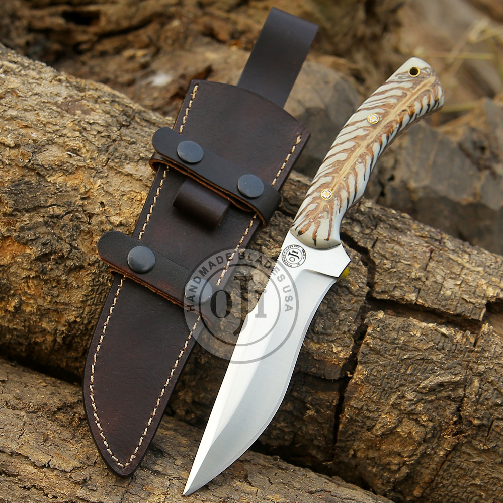 SKINNER D2 TOOL Steel Handmade Knife White Pine Cone Handle