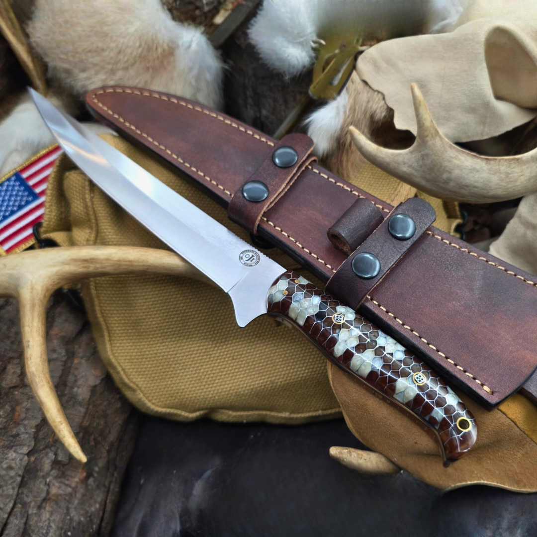 Fillet Handmade Knife 440 C Steel Honey Comb Handle