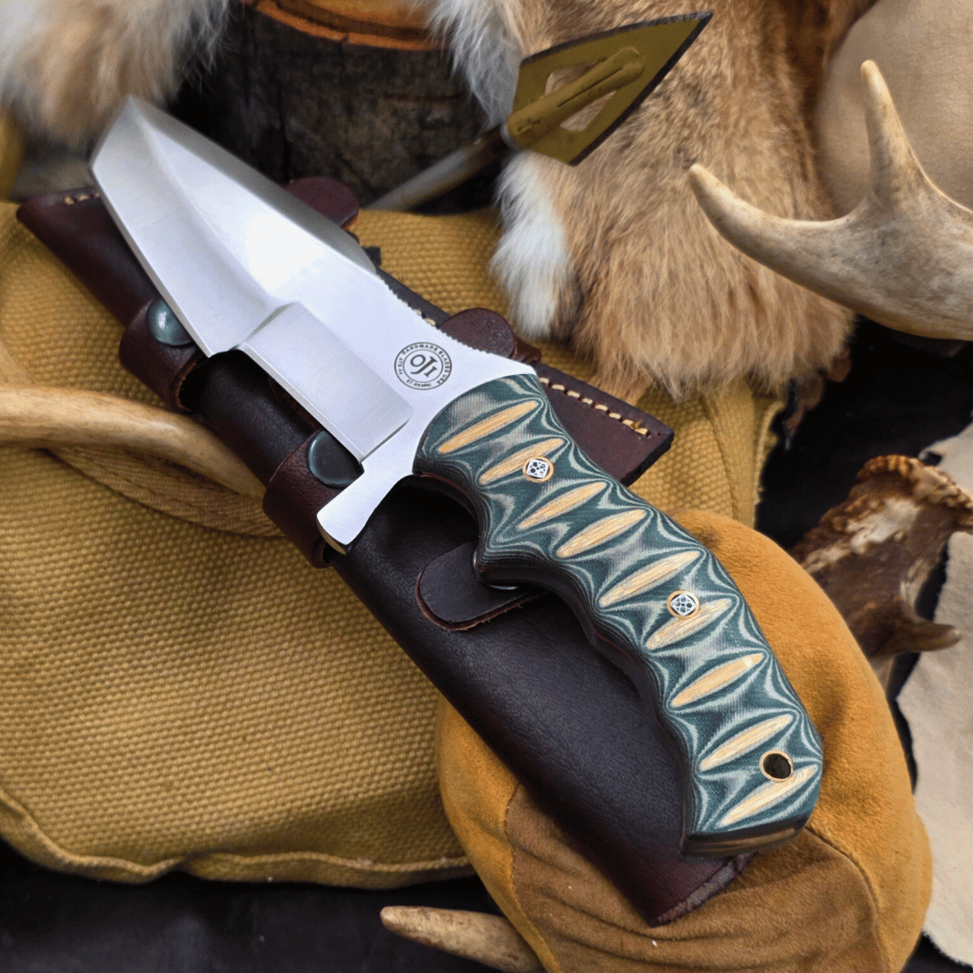 HYBRID TRACKER CHOPPER Hunting Camping Knife Micarta Handle