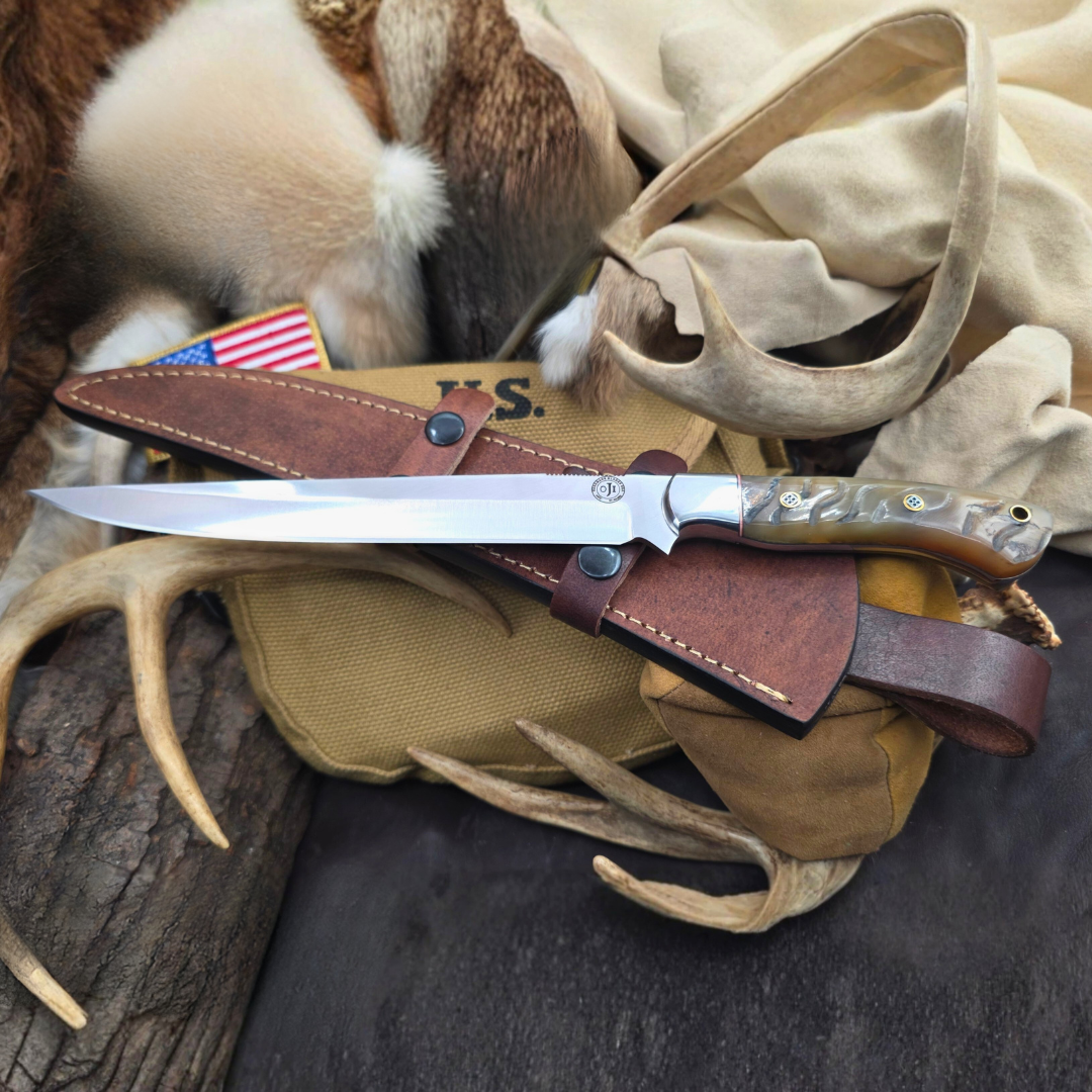 Fillet Handmade Knife 440 C Steel Himalayan Sheep Horn Handle