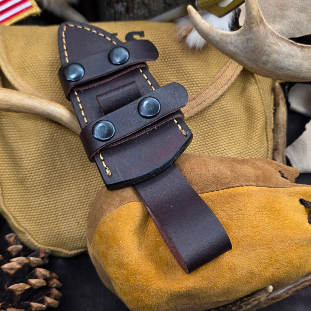 Premium DARK BROWN DUAL CARRY Cowhide Leather Sheath